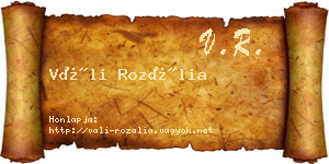 Váli Rozália névjegykártya